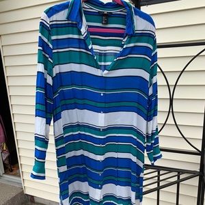 Striped button down dress